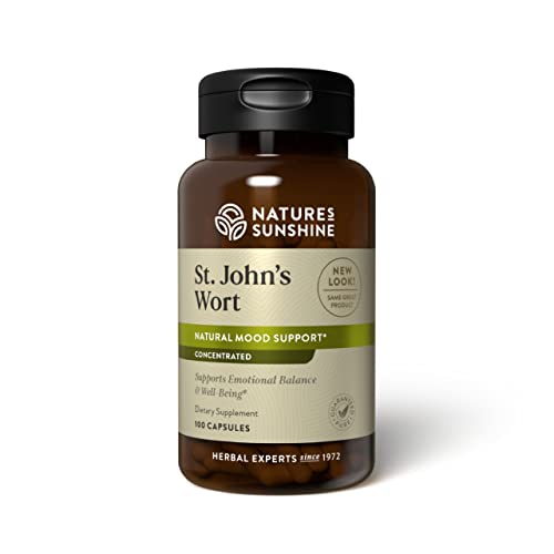 Nature’s Sunshine St John’s Wort Concentrate, 100 Capsules | Support Mood and Improve Feelings of Well-Being and Self-Worth
