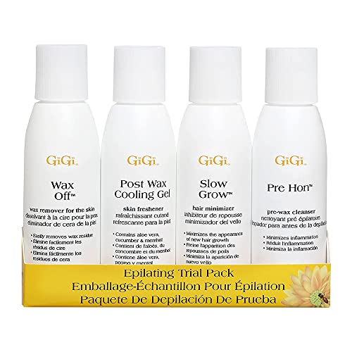 GiGi Epilating Trial Pack, Pre- and Post-Waxing Treatments, 2 oz each