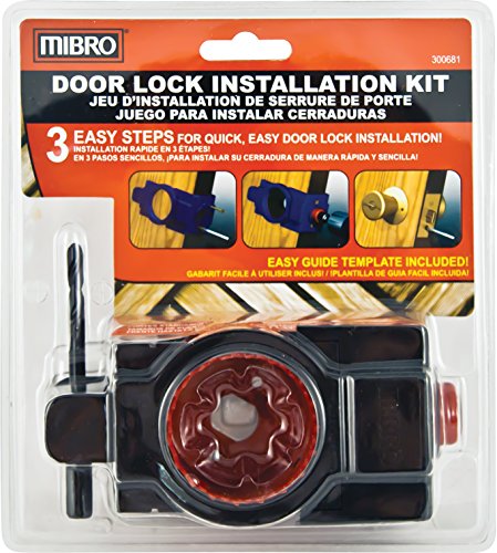 MIBRO 300681 Carbon Steel Door Lock and Deadbolt Installation Kit for Wood Doors Black