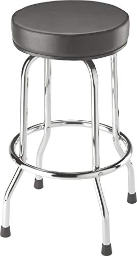BIG RED Torin Swivel Bar Stool: Padded Garage/Shop Seat with Chrome Plated Legs, Black