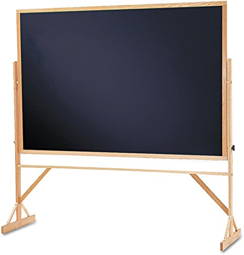 Quartet Chalkboard, Reversible, 4′ x 6′, Easel Style Black Melamine Chalkboard, Hardwood Frame (WTR406-810)