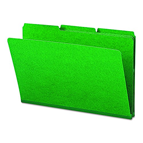 Smead Pressboard File Folder, 1/3-Cut Tab, 1″ Expansion, Legal Size, Green, 25 per Box (22546)