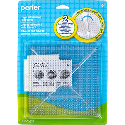 Perler Beads Funfusion: Large Clear Interlocking Pegboards, 2pcs