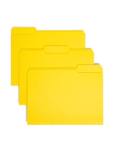 Smead Interior File Folder, 1/3-Cut Tab, Letter Size, Yellow, 100 per Box (10271)