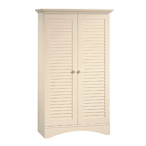 Sauder Harbor View Storage Cabinet, L: 35.43″ x W: 16.73″ x H: 61.02″, Antiqued White Finish | The Storepaperoomates Retail Market - Fast Affordable Shopping