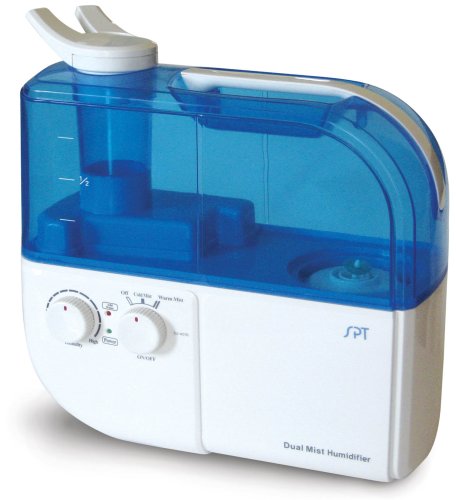 SPT SU-4010 Ultrasonic Dual-Mist Warm/Cool Humidifier with Ion Exchange Filter – Blue