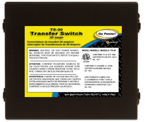 Go Power! TS-30 30 Amp Automatic Transfer Switch , Black