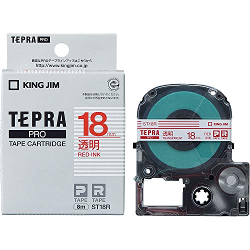 King Jim Tepra PRO ST18R Tape Cartridge, 0.7 inches (18 mm), Transparent Label