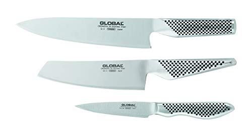 Global 3 Piece Set with Chef’s, Vegetable and Paring Knife, 1 pack, Stainless Steel