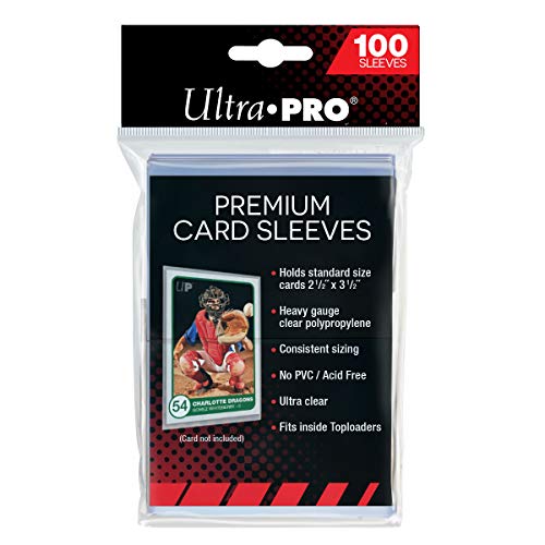 Ultra Pro – Premium Clear 100ct. Card Sleeves – Standard Size Card Sleeves to Protect Sports Cards, Baseball Cards, Football Cards, and Collectible Cards