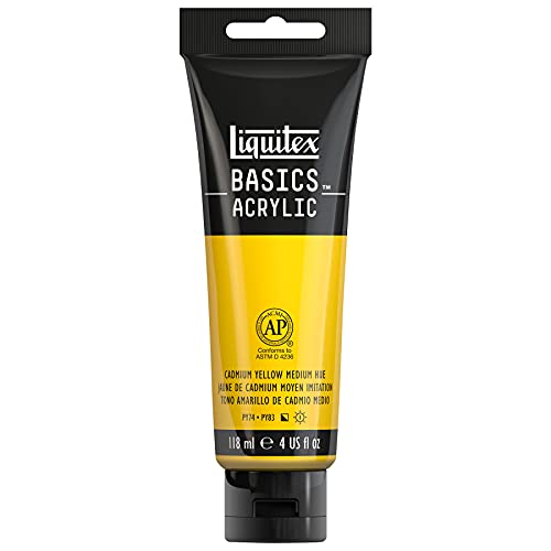 Liquitex BASICS Acrylic Paint, 118ml (4-oz) Tube, Cadmium Yellow Medium Hue