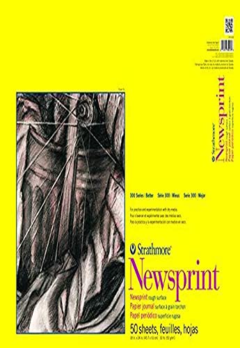 Strathmore 300 Series Newsprint Pad, 18″x24″, 50 Sheets, White