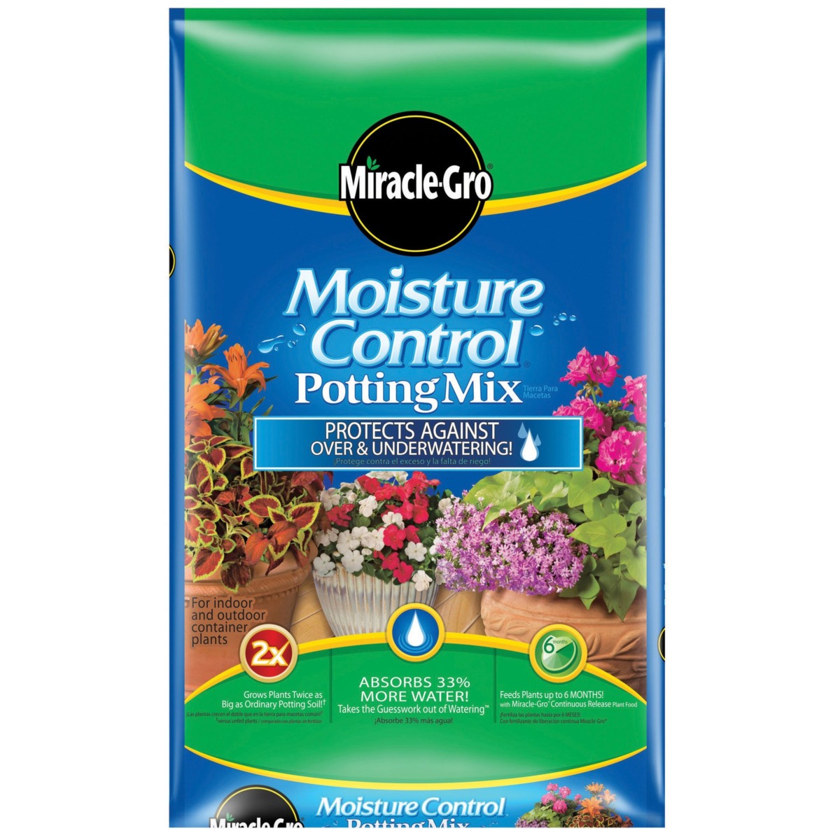 Miracle-Gro Moisture Control Potting Mix, 1-Cubic Foot | The Storepaperoomates Retail Market - Fast Affordable Shopping
