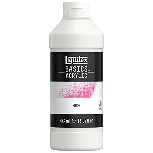 Liquitex BASICS Gesso Surface Prep Medium, 473ml (16-oz) Bottle, White