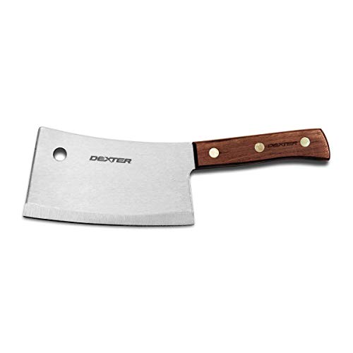 Dexter-Russell Traditional (08240), Stainless Blade, Rosewood Handle, Made 9″ Stainless Steel Heavy Duty Cleaver, 9″, Wood
