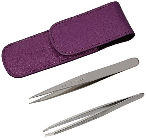 Tweezerman Professional Petite Set Slant and Point In A Leather Case