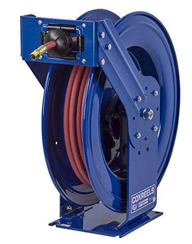 Coxreels TSH-N-3100 Retractable Air, Water or Oil Hose Reel, T-Fuel Series 3/8”x100’, 300PSI-Easy-Maintenance with Brass Swivel & Multi-Position Mount Arm-Heavy-Duty Steel Construction, Made in USA