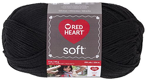 Red Heart Soft Yarn, Black (E728.4614)