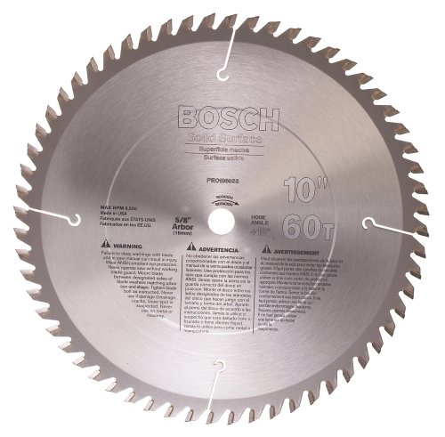 Bosch PRO1060SS 10-Inch 60 Tooth TCG Solid Surface Saw Blade with 5/8-Inch Arbor