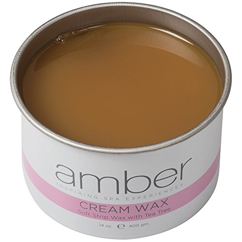 Amber Cream Wax Soft Strip Depilatory Wax with Tea Tree Oil, 14 Ounces
