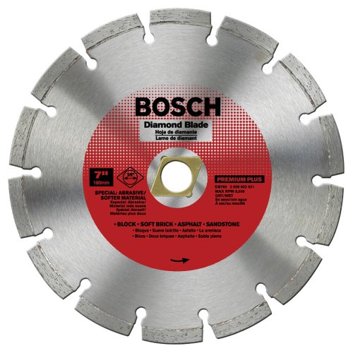 Bosch DB765 Premium Plus 7-Inch Dry or Wet Cutting Segmented Diamond Saw Blade with 5/8-Inch Knockout Arbor for Soft Brick or Sandstone