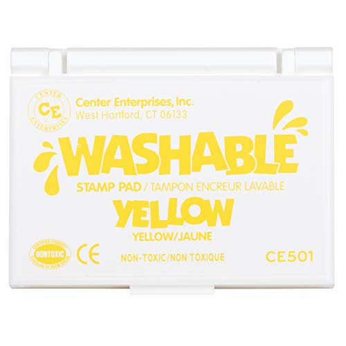 READY 2 LEARN Washable Stamp Pad – Yellow – Non-Toxic – Fade Resistant – Decorate Scrapbooks, Posters and Cards