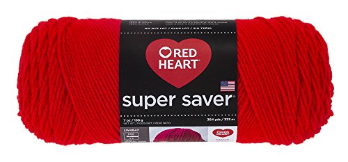 RED HEART Super Saver Yarn, Hot Red