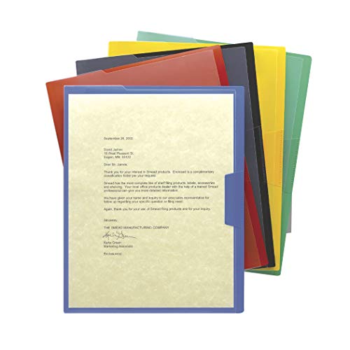 Smead Organized Up Poly Opaque Project Jacket, Letter Size, Assorted Colors, 5 per Pack (85740)