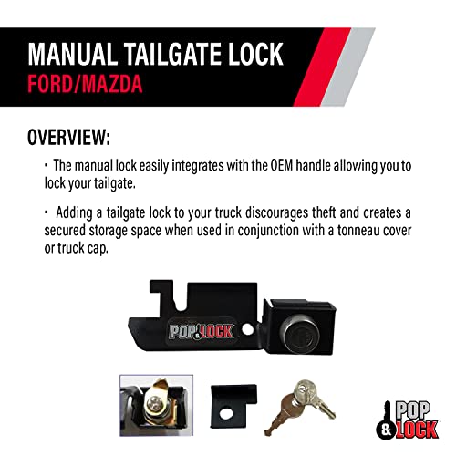 Pop & Lock – Manual Tailgate Lock for Ford F150, Fits 1987 to 1996 – Works Only with Factory Plastic Handle (Black, PL2310) | The Storepaperoomates Retail Market - Fast Affordable Shopping
