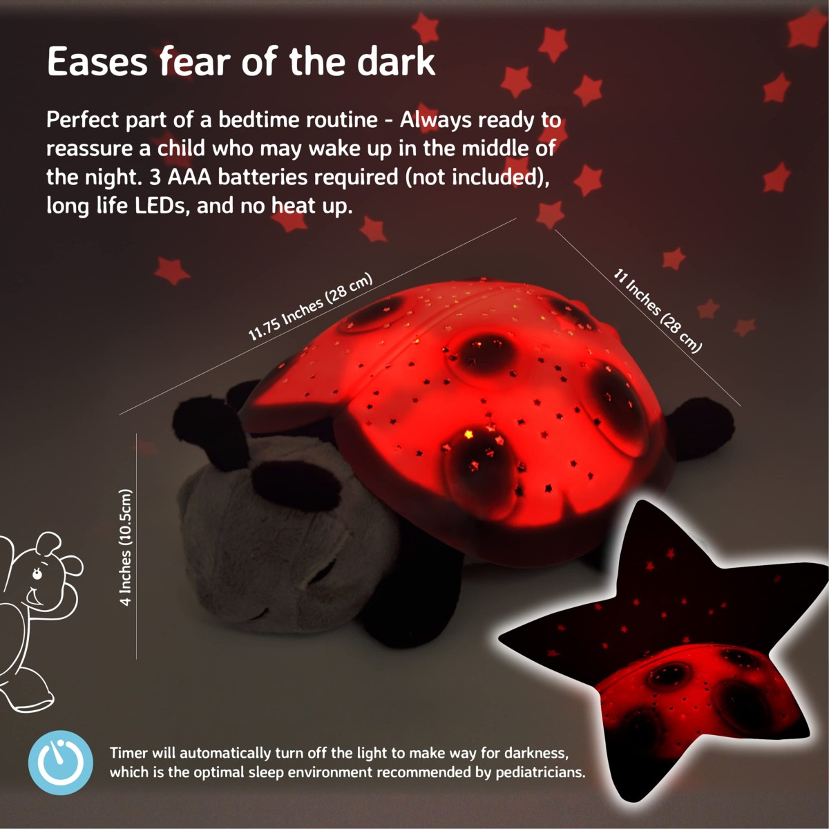Cloud b Calming Nightlight Star Projector | Gentle Brightness | 3 Colors | 7 Constellations | Auto-Shutoff | Twilight Ladybug Red | The Storepaperoomates Retail Market - Fast Affordable Shopping