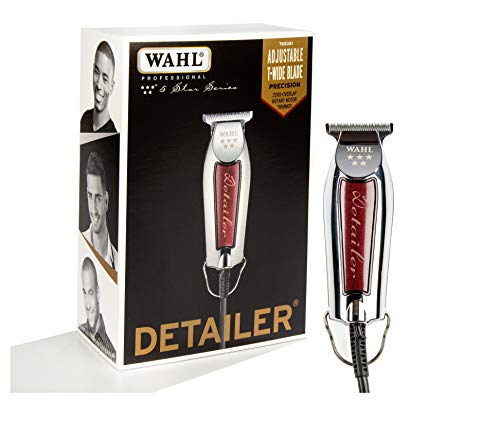 Wahl Professional 5-Star Detailer with Adjustable T Blade for Extremely Close Trimming and Clean and Crisp Lines for Professional Barbers and Stylists – Model 808, Silver, 1 Count (Pack of 1)