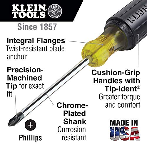 Klein Tools 85071 Stubby Slotted and Phillips Screwdriver Set with 5/16-Inch Cabinet-Tips and 2 Phillips-Tip, 2-Piece | The Storepaperoomates Retail Market - Fast Affordable Shopping
