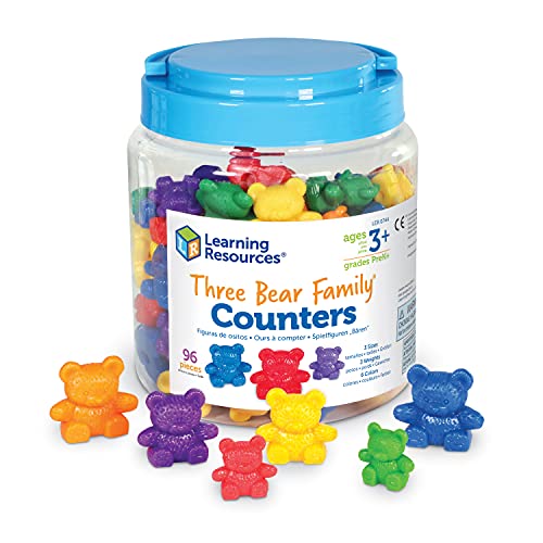 Learning Resources Three Bear Family Counters – 96 Pieces. Ages 3+ Preschool Learning Toys, Counting Toys for Toddler, Social Emotional Learning Toys, Therapy Tool