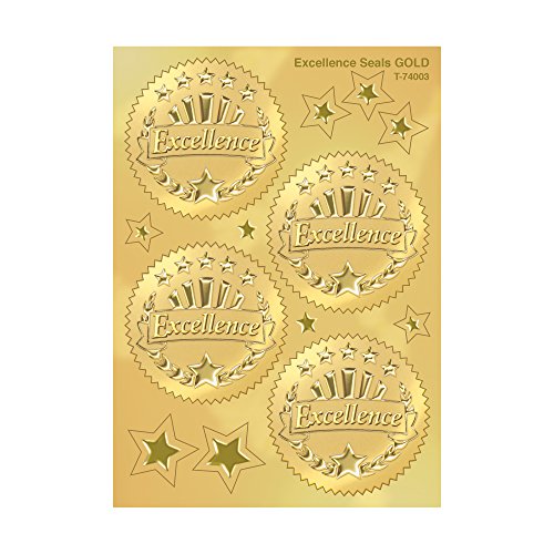 Trend Enterprises Excellence (Gold) Award Seals Stickers (T-74003), 8 Sheets