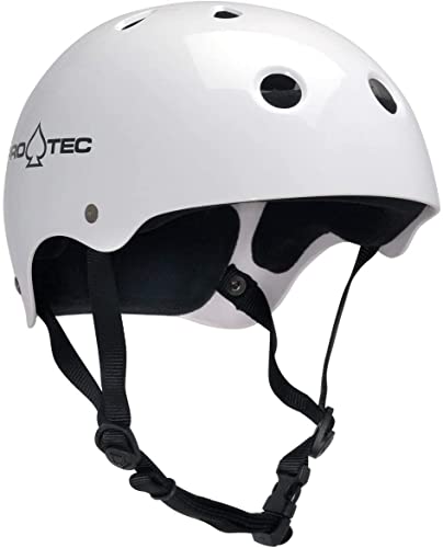 Pro-Tec mens Pro-tec Classic Skate Helmet Adults Protective Gear, Gloss White, Medium US