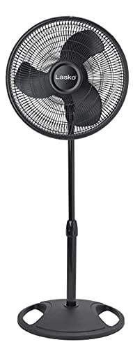 Lasko 2521 16″ Oscillating Stand Fan, 16 Inch, Black