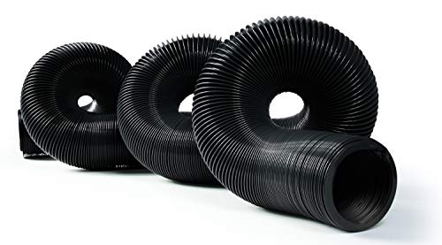 Camco 20-Foot RV Sewer Hose | Features a Durable HTS Vinyl Construction, Designed to Work with Threaded and Slip Fittings, and has a 3-Inch Diameter Opening (39611), Black
