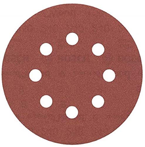 Bosch Professional 2608605645 Wood Velcro 8 hole125x8 G240, Red