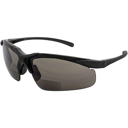 Apex Bifocal Safety Glasses UV400 Magnifying Reading Eyewear 1.50 Magnifier Smoke Lens