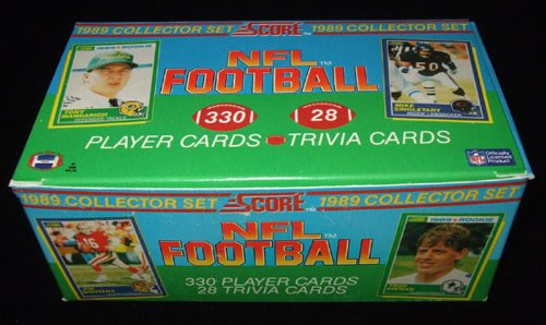 1989 Score Football Complete Mint 330 Card Factory Set. This Set Is Loaded with Rookie Cards Including Barry Sanders, Troy Aikman, Cris Carter, Deion Sanders, Tim Brown, Michael Irvin, Thurman Thomas, Derrick Thomas and Many More! Tons of Stars Including