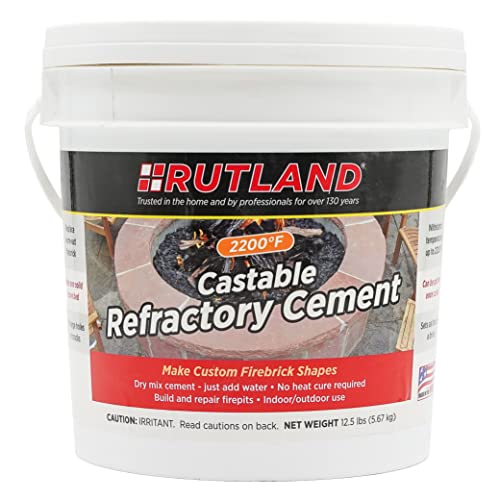 Rutland 12.5 lbs Tub Castable Cement – Mix With Water (Fire Clay) 2200 degree