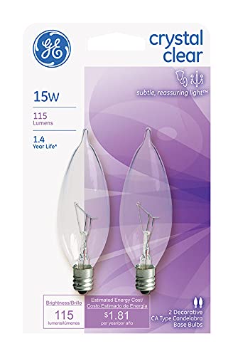 G E Lighting Ge 2Pk 15W Clr Bt Bulb (Pack Of 6) 48396 Light Bulbs Decorative Bent Tip