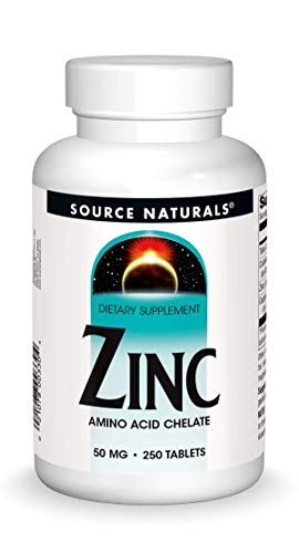 Source Naturals Zinc, Amino Acid Chelate – Dietary Supplement – 250 Tablets