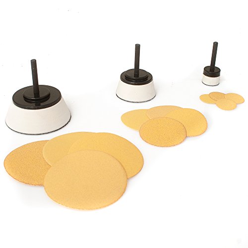 15 Piece Sanding Disc and Soft Foam Mandrel Set 1 inch, 2 inch and 3 inch Mandrels with 12 Sanding Discs. Ideal For Wood Turners, Bowl Sanding, Contour Sanding, Convex or Concave Surfaces
