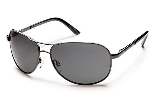 Suncloud Optics Aviator Sunglasses (Gunmetal with Gray Polarized Lens), One Size