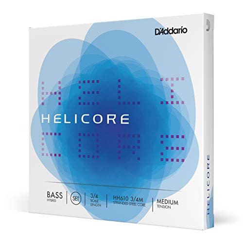 D’Addario Helicore Hybrid Bass String Set, 3/4 Scale, Medium Tension (HH610 3/4M)