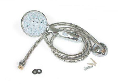 Camco 43713 RV Shower Head Kit with On/Off Switch and 60″ Flexible Shower Hose (Chrome)