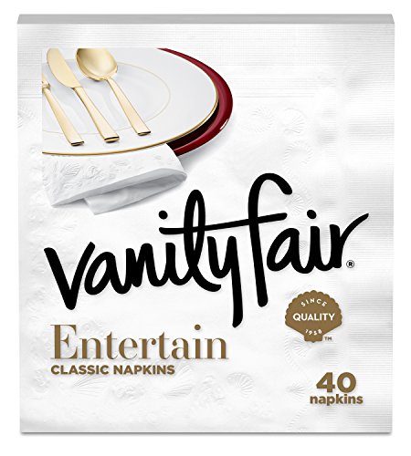 Vanity Fair Entertain Paper Napkins, 40 3-Ply Disposable Napkins, Dinner Size