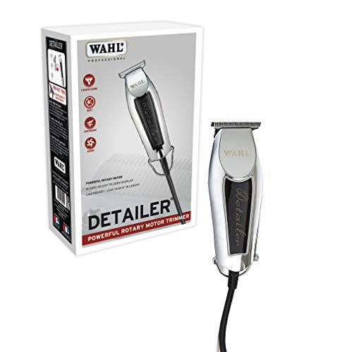 Wahl Professional Detailer Trimmer with a Powerful Rotary Motor and T-Blade perfect Lining and Artwork for Professional Barbers and Stylists – Model 8290, Silver, 1 Count (Pack of 1)