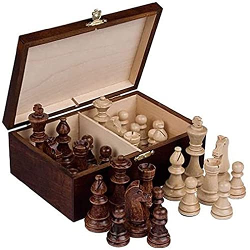 Staunton No. 6 Tournament Chess Pieces in Wooden Box, 3.9-Inch King